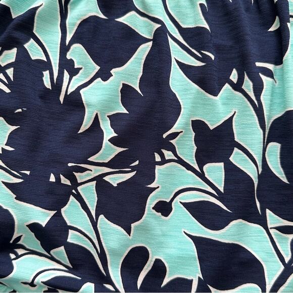 Honeyme Dress Light Blue Navy Floral Print Boho V-Neck Long Sleeve Tiered Small - Picture 7 of 12